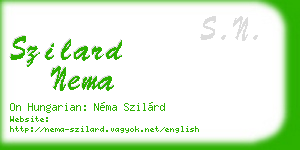 szilard nema business card